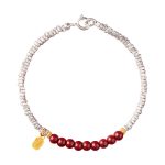 Buddha Stones 925 Sterling Silver Cinnabar Fu Character Blessing Bracelet Bracelet BS 11