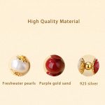 Buddha Stones 925 Sterling Silver Natural Cinnabar Pearl Blessing Necklace Pendant Bracelet Earrings Jewelry Set Bracelet Necklaces & Pendants BS 4