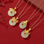 Buddha Stones 925 Sterling Silver Hetian Jade Chinese Zodiac Year of the Dragon Red Agate Luck Protection Necklace Pendant Necklaces & Pendants BS 1