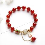 Buddha Stones Natural Red Agate Hetian Jade Fu Character Confidence Charm Bracelet (Extra 30% Off | USE CODE: FS30) Bracelet BS 1