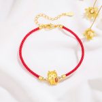 Buddha Stones 925 Sterling Silver Year Of The Dragon Lucky Golden Dragon Strength Red Rope Chain Bracelet Bracelet BS 1