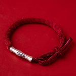 Buddha Stones 925 Sterling Silver Bamboo Reincarnation Knot Luck Protection String Bracelet Bracelet BS 15