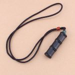 Buddha Stones Ebony Wood Bamboo Pattern Ghau Prayer Box Peace Necklace Pendant Necklaces & Pendants BS 1