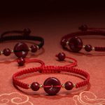 Buddha Stones Natural Cinnabar Peace Buckle Blessing String Bracelet Bracelet BS 15