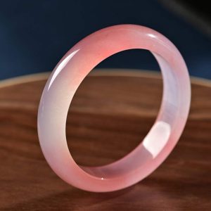 Buddha Stones Pink Crystal Love Warmth Bracelet Bangle Bracelet BS Flat 60-62mm