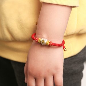 Buddha Stones 999 Sterling Silver Chinese Zodiac Natal Buddha Red Rope Luck Strength Handcrafted Kids Bracelet Bracelet BS Rabbit-Manjushri Bodhisattva(Bracelet Size 12cm-16cm)