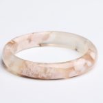 Buddha Stones Natural Sakura Agate Peace Bracelet Bangle Bracelet Cuff Bangle BS 8