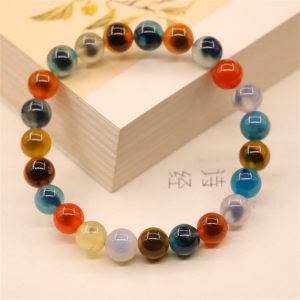 Buddha Stones Colorful Candy Agate Healing Strength Bead Bracelet Bracelet BS Candy Agate(Strength♥Confidence)
