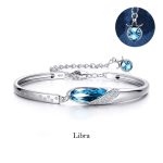 Buddha Stones 925 Silver Plated Copper 12 Constellations of the Zodiac Charm Bracelet Bracelet BS Libra