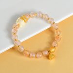 Buddha Stones Tibetan Incense Ash Liuli Glass Bead Lucky Nine-Tailed Fox Lotus Charm Bracelet Bracelet BS 14-16cm