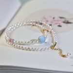 Buddha Stones 925 Sterling Silver Natural Pearl Larimar Sincerity Necklace Pendant Necklaces & Pendants BS 1