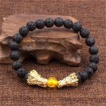 Buddha Stones White Turquoise Lava Rock Dragon Blessing Beaded Bracelet Bracelet BS 17