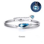 Buddha Stones 925 Silver Plated Copper 12 Constellations of the Zodiac Charm Bracelet Bracelet BS Gemini