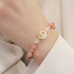 Buddha Stones Green Agate Sun Stone Cat's Eye Bodhi Seed Cat Paw Support Bracelet Bracelet BS 6