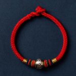 Buddha Stones 925 Sterling Silver Tibet Handmade Om Mani Padme Hum Luck Protection King Kong Knot Braided Bracelet Bracelet BS Colorful Version Red 18cm