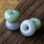Buddha Stones Natural Round Jade Gray Jade Peace Buckle Luck Necklace Pendant Necklaces & Pendants BS 24