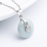 Buddha Stones 925 Sterling Silver Peace Buckle Jade Coin Luck Necklace Pendant Necklaces & Pendants BS 1