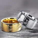 Buddha Stones FengShui Buddhism Ancient Heart Sutra Lucky Ring Ring BS main