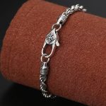 Buddha Stones 925 Sterling Silver Tibet Om Mani Padme Hum Double Dorje Vajra Twisted Design Peace Love Bracelet Bracelet BS 3