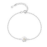 Buddha Stones 925 Sterling Silver Cherry Blossom Blessing Chain Bracelet Bracelet BS 8