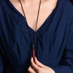 Buddha Stones Tibetan Cinnabar Mantra Concentration String Necklace Necklaces & Pendants BS 2