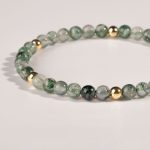Buddha Stones Moss Agate Lucky Balance Bracelet Bracelet BS 3