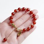 Buddha Stones Natural Red Agate Hetian Jade Fu Character Confidence Charm Bracelet (Extra 30% Off | USE CODE: FS30) Bracelet BS 7