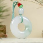 Buddha Stones Natural Jade Peace Buckle Prosperity Necklace Pendant Necklaces & Pendants BS 5