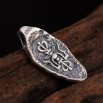 Buddha Stones Tibetan 925 Sterling Silver Om Mani Padme Hum Dorje Vajra Engraved Strength Necklace Pendant Necklaces & Pendants BS 8