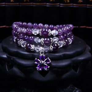Buddha Stones Tibetan Amethyst Blessing Bracelet Mala Bracelet BS 6mm Amethyst