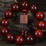Buddha Stones Tibetan Small Leaf Red Sandalwood Relaxation Bracelet Bracelet BS 1