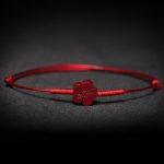 Buddha Stones Handmade Plum Blossom Four Leaf Clover PiXiu Lotus Koi Fish Cinnabar Blessing Braid Bracelet Bracelet BS 5