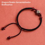 Buddha Stones 925 Sterling Silver Chinese Zodiac Natal Buddha Cinnabar Calm Bracelet Bracelet BS Dragon/Snake-Samantabhadra Bodhisattva Black(Wrist Circumference 14-18cm)