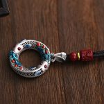 Buddha Stones Koi Fish Peace Buckle Copper Wealth Luck Necklace Pendant Necklaces & Pendants BS 4