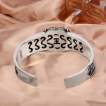 Buddha Stones 925 Sterling Silver Chinese Zodiac Tiger Keep Away Evil Spirits Bracelet Bangle Bracelet Bangle BS 4
