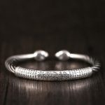 Buddha Stones Tibetan Om Mani Padme Hum Heart Sutra Purity Cuff Bracelet Bracelet Bangle BS 6