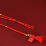 Buddha Stones Natural Cinnabar Dragon Blessing Red String Belly Chain Belly Chain BS 9