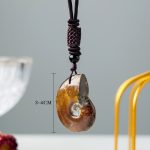 Buddha Stones Natural Ammonite Fossil Snail Pattern Meditation Healing Necklace Pendant Necklaces & Pendants BS 4