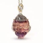 Buddha Stones Natural Colorful Fluorite Nine-Tailed Fox Protection Necklace Pendant Necklaces & Pendants BS 4