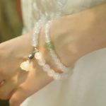 Buddha Stones White Agate Jade Lotus Protection Bracelet Bracelet BS 2