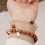 Buddha Stones Sandalwood Cat's Eye Fu Character Charm Protection Bracelet Bracelet BS main
