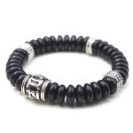 Buddha Stones Natural Tibetan Coconut Shell Om Mani Padme Hum Positive Bracelet Bracelet BS 9
