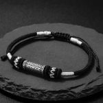 Buddha Stones 925 Sterling Silver Om Mani Padme Hum Wisdom Braided Rope Bracelet Bracelet BS 3