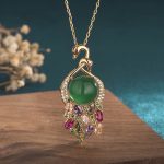 Buddha Stones Cyan Jade Success Necklace Chain Pendant Necklaces & Pendants BS Cyan Jade