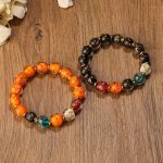 Buddha Stones Luminous Liuli Glass Bead Luck Fluorescent Bracelet Bracelet BS 5