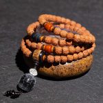 Tibet 108 Mala Beads Rudraksha Bodhi Seed Chinese Zodiac Natal Buddha Wealth Charm Bracelet Mala Bracelet BS Turtle 11x8mm
