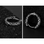 Buddha Stones Retro Pattern Titanium Steel Balance Earrings Earrings BS 8
