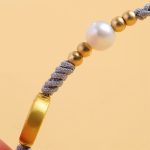 Buddha Stones Copper Coin Fortune Tree Pearl Luck Blue Rope Braided Bracelet Bracelet BS 23