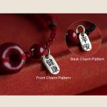 Buddha Stones Handmade Cinnabar Peace Buckle Safe and Healthy Charm Blessing String Bracelet Anklet Bracelet Anklet BS 7