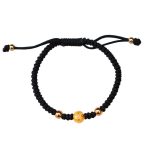 Buddha Stones 999 Sterling Silver Om Mani Padme Hum Copper Coin Luck Strength String Couple Bracelet Bracelet BS 4